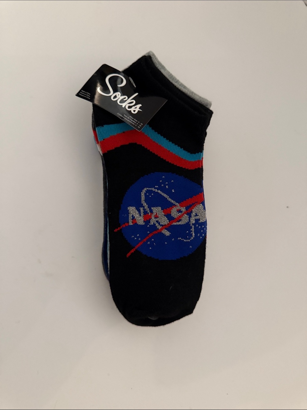 Logo Black Ankle Socks - Space Graphic NASA